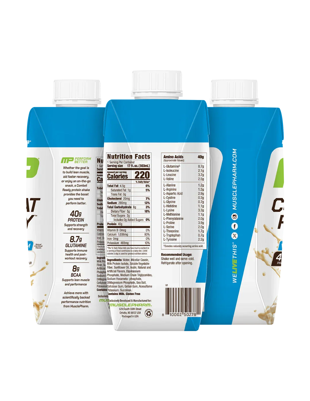 MusclePharm Combat Ready High Protein Shakes 500ml - Image 6