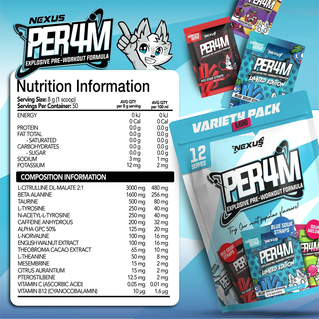 Nexus PER4M Pre-Workout Variety Pack - Image 2