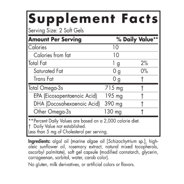 Nordic Naturals Algae Omega 60 Softgels - Image 2