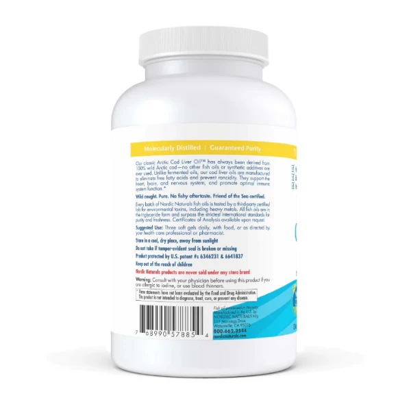 Nordic Naturals Arctic Cod Liver Oil 180 Softgels - Image 3