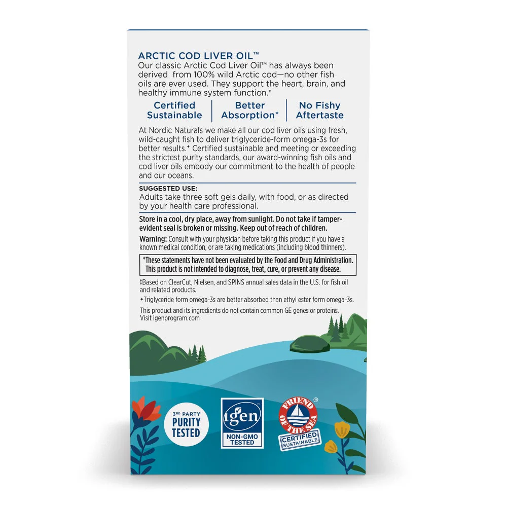 Nordic Naturals Arctic Cod Liver Oil 90 Softgels - Image 4