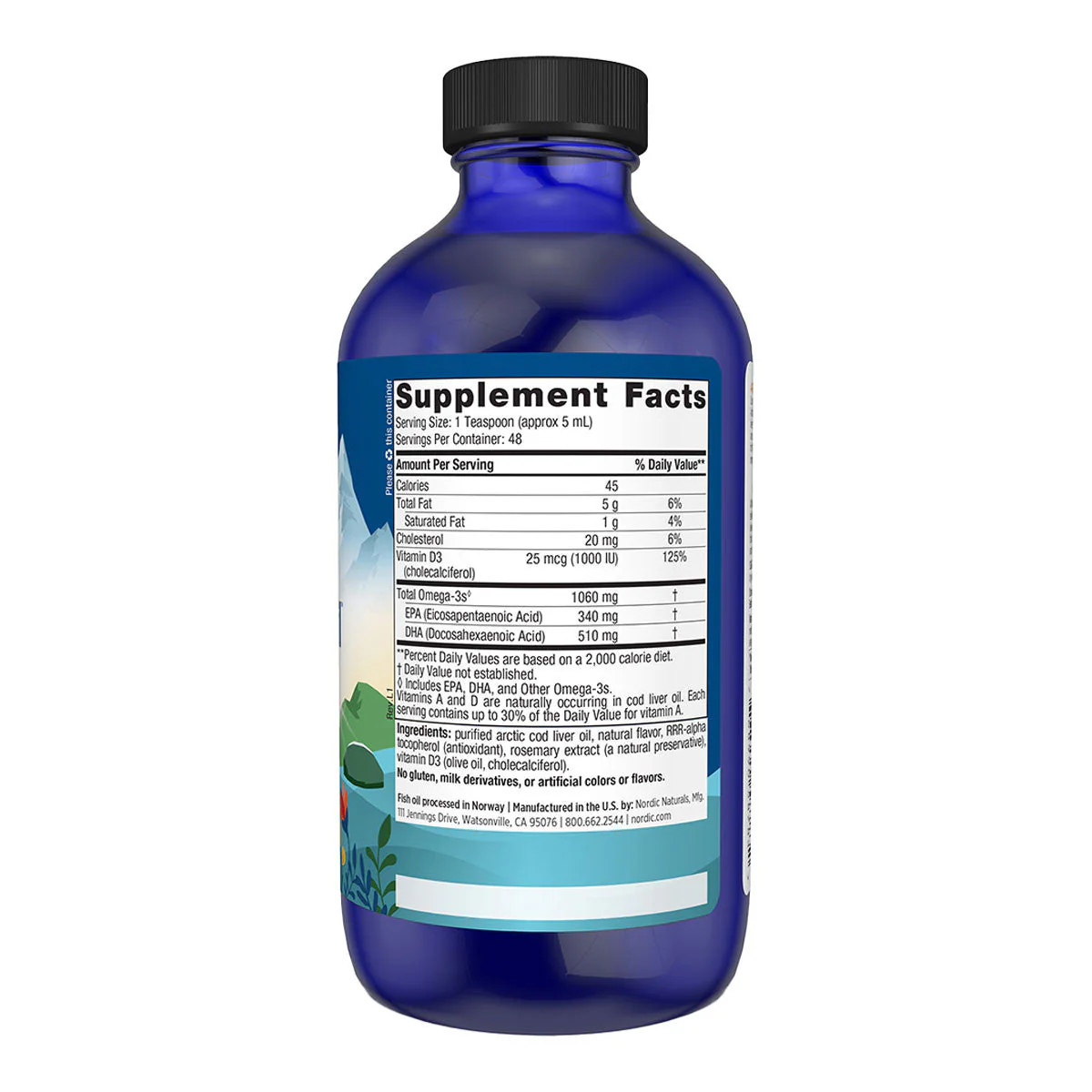 Nordic Naturals Arctic-D Cod Liver Oil 237ml - Image 2