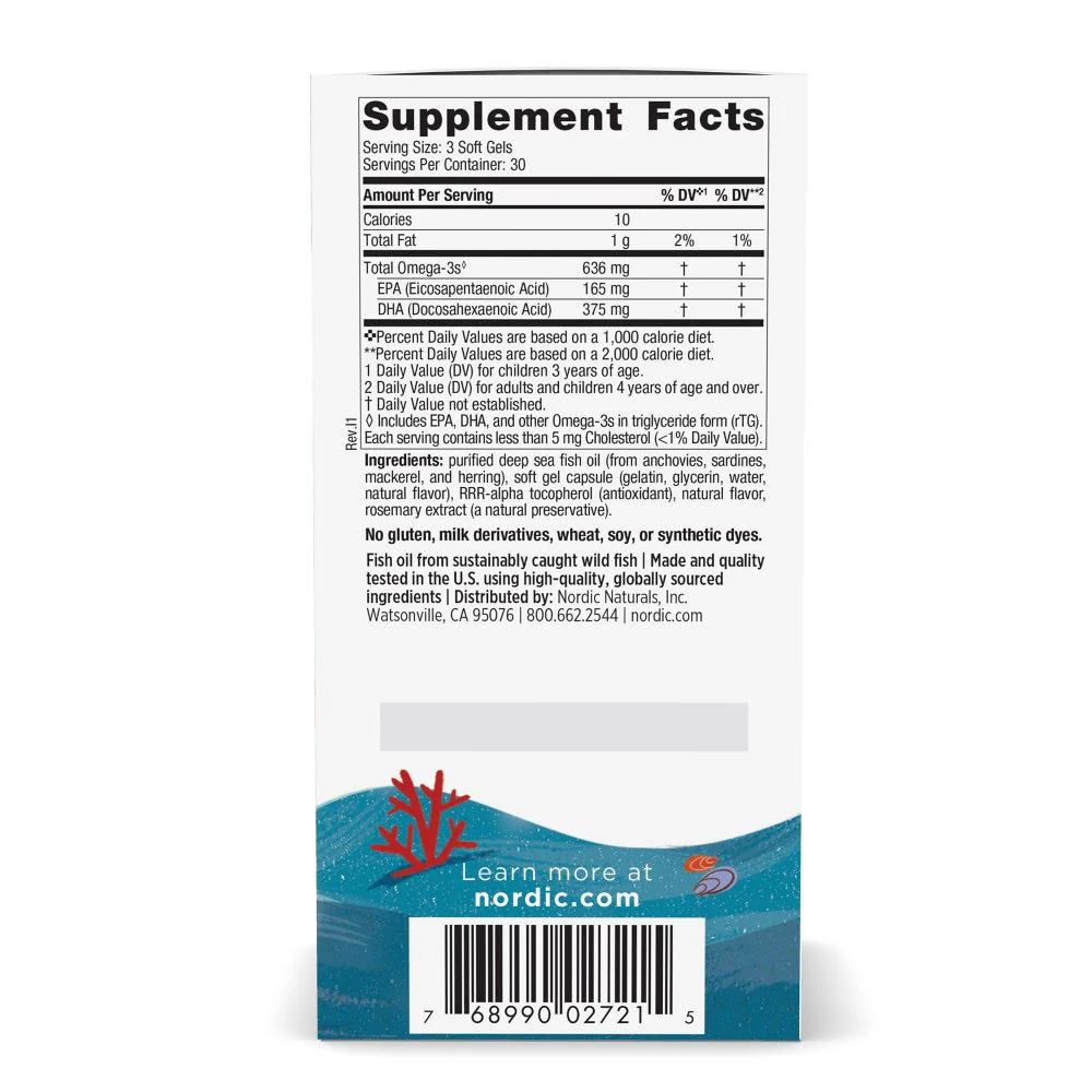 Nordic Naturals Children's DHA Xtra 636mg SoftGels 90 - Berry Punch - Image 3