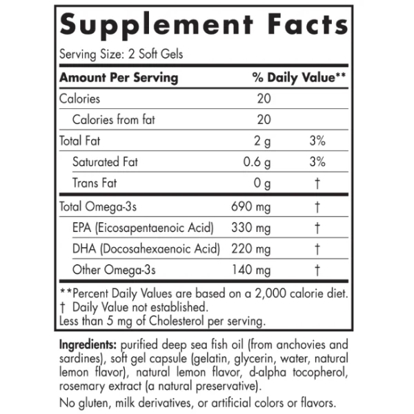 Nordic Naturals Omega-3 180 Softgels - Image 2