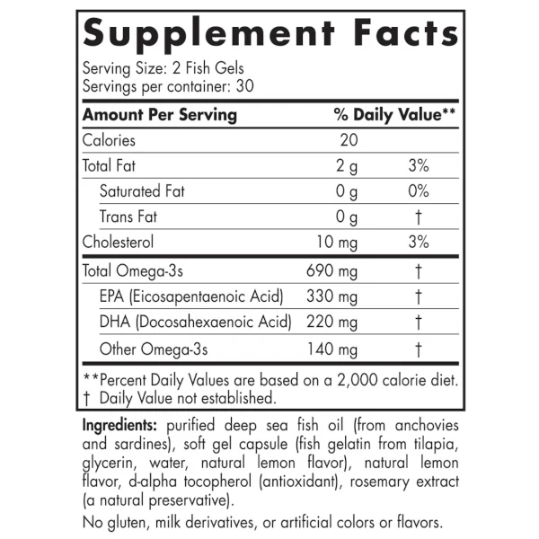 Nordic Naturals Omega-3 Fish Gelatin 60 Softgels - Image 2