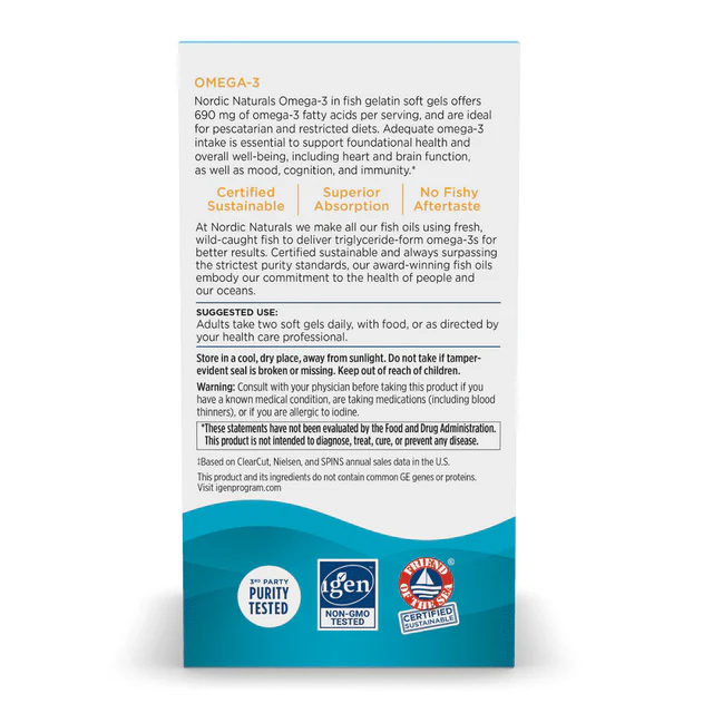 Nordic Naturals Omega-3 Fish Gelatin 60 Softgels - Image 5