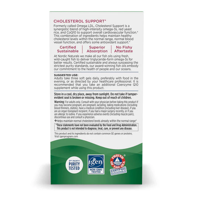 Nordic Naturals Cholesterol Support Omega Blend 60 Softgels - Image 2