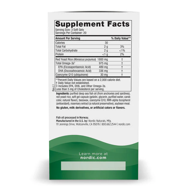 Nordic Naturals Cholesterol Support Omega Blend 60 Softgels - Image 3