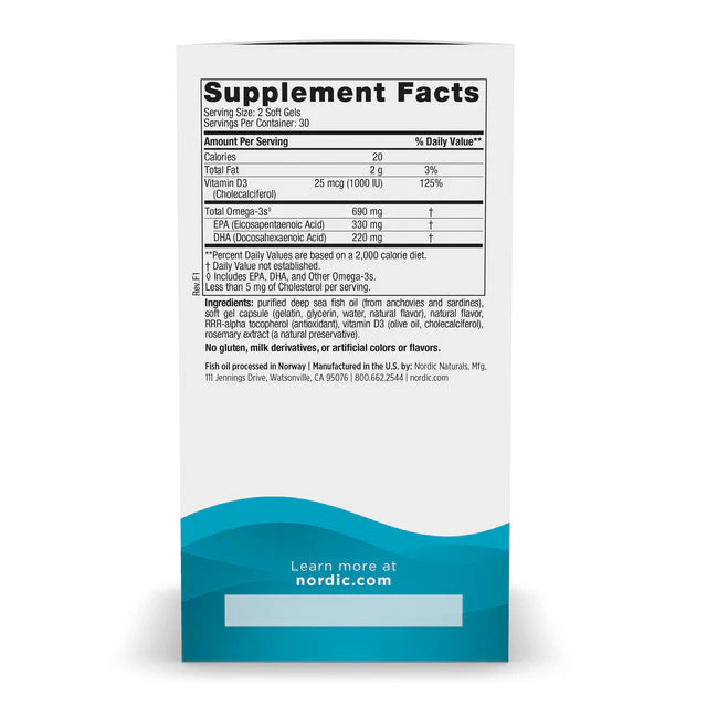 Nordic Naturals Omega-3D 60 Caps - Image 3