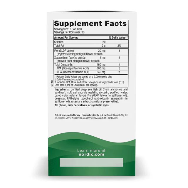 Nordic Naturals Vision Support Omega Blend 60 Softgels - Image 4
