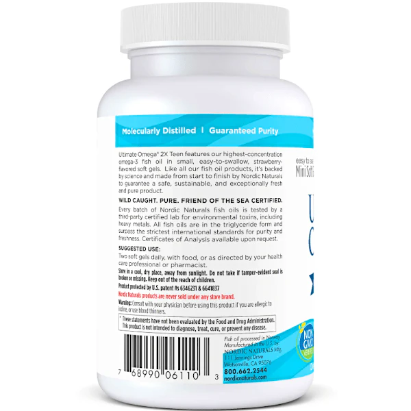 Nordic Naturals Ultimate Omega 2X Teen 60 Softgels - Image 7