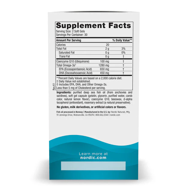 Nordic Naturals Ultimate Omega + CoQ10 60 Softgels - Image 4