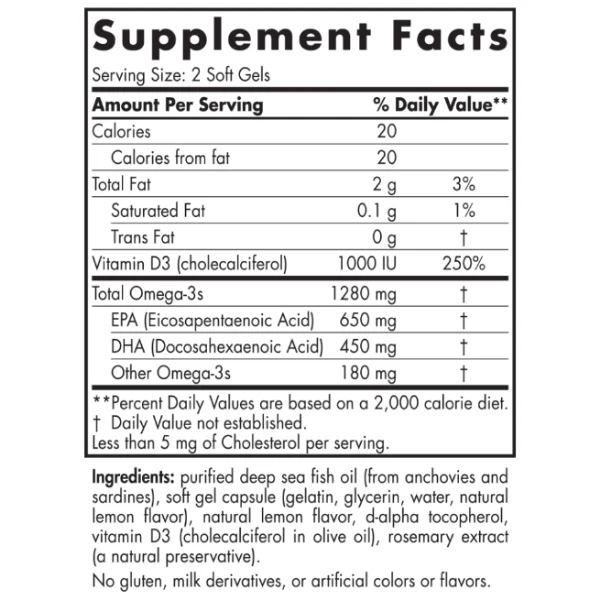 Nordic Naturals Ultimate Omega D3 120 Softgels - Image 2