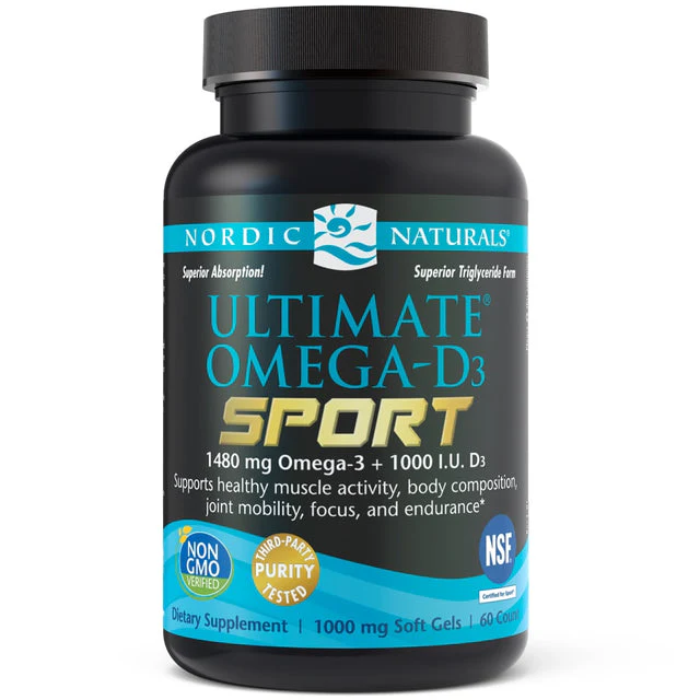 Nordic Naturals Ultimate Omega D3 Sport 60 Softgels