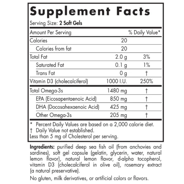 Nordic Naturals Ultimate Omega D3 Sport 60 Softgels - Image 5