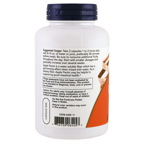 Now Foods Apple Pectin 700mg 120 Veggie Caps - Image 3