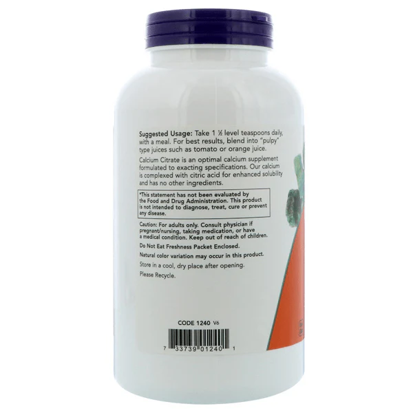 Now Foods Calcium Citrate 227g - Image 2