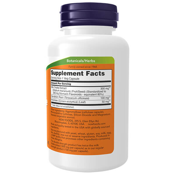 Now Foods Double Strength Milk Thistle 300mg 100 Caps - Image 2