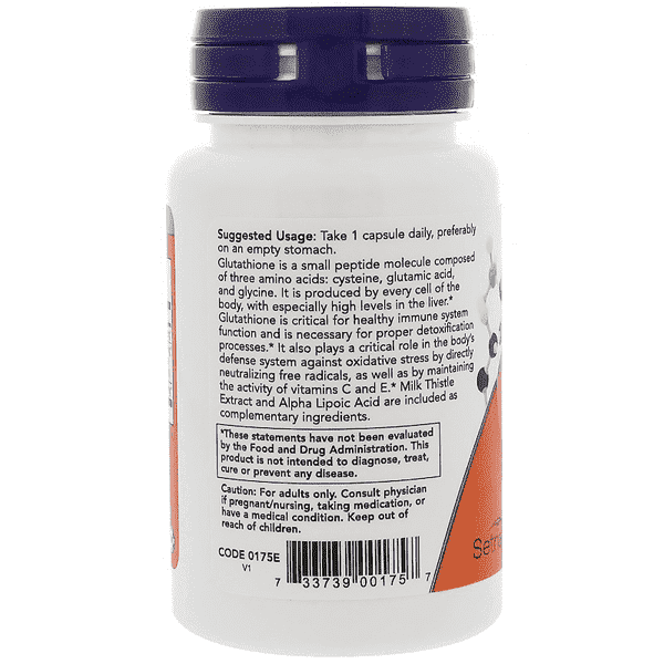 Now Foods Glutathione 500mg 30 Veggie Caps - Image 3