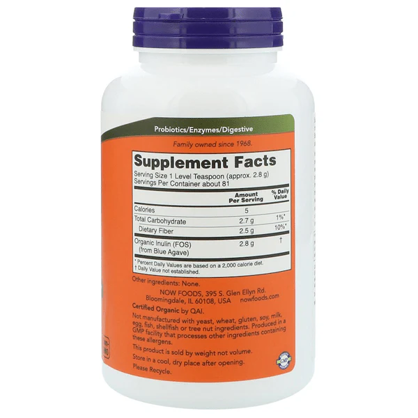 Now Foods Inulin Prebiotic 227g - Image 2