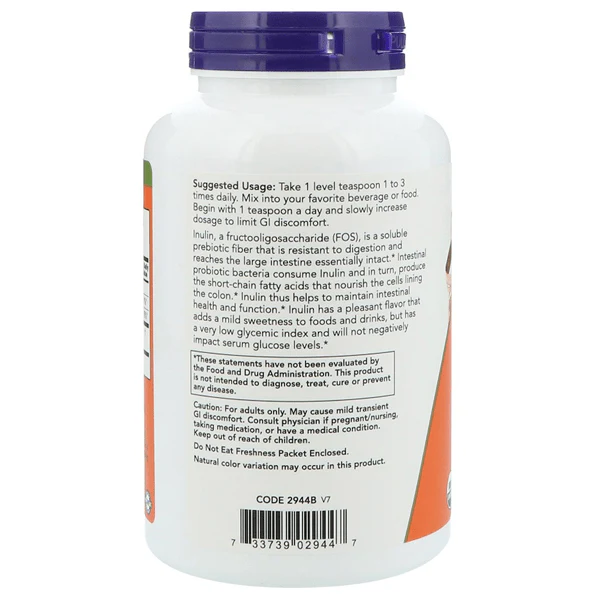 Now Foods Inulin Prebiotic 227g - Image 3