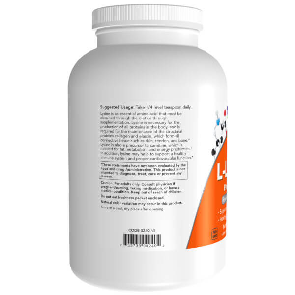 Now Foods L-Lysine Pure Powder 454g - Image 2