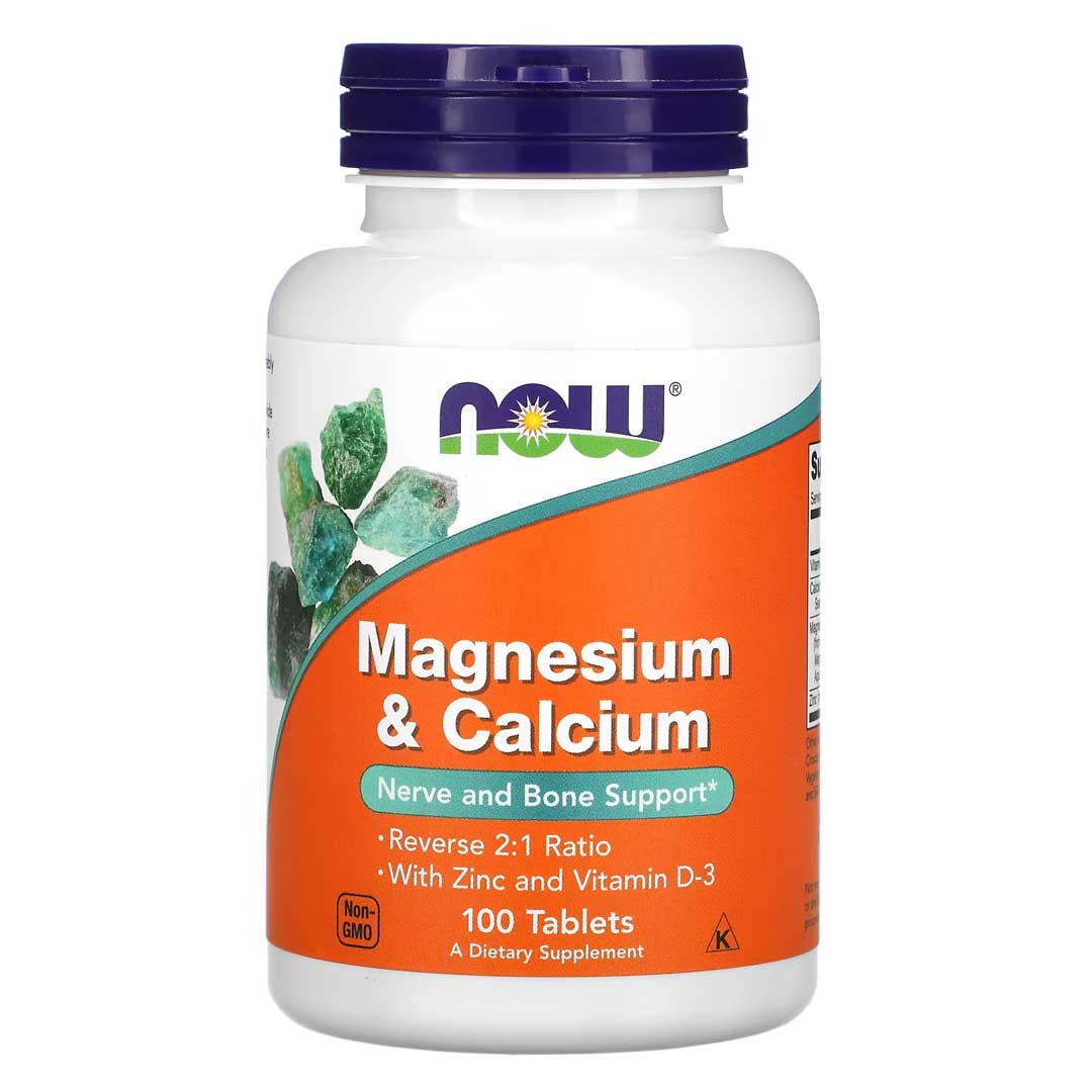 NOW Foods Magnesium & Calcium 1:2 Ratio, 100 Tablets