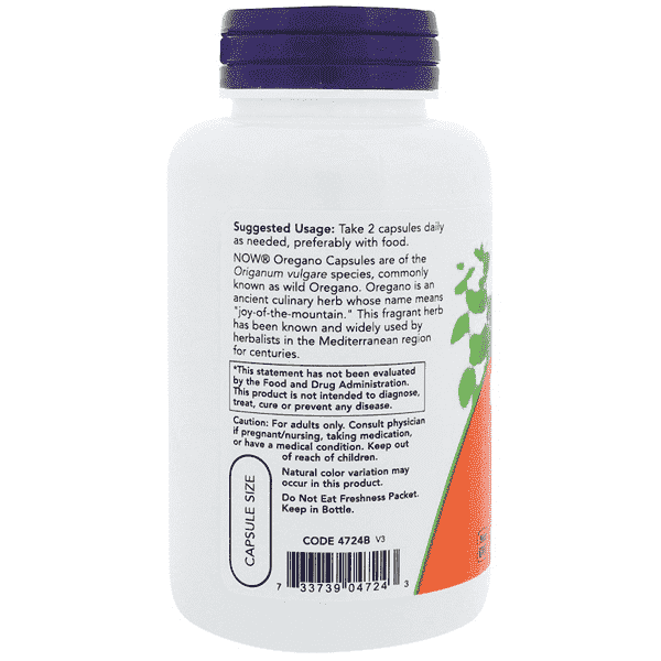 Now Foods Oregano 450mg 100 Veggie Caps - Image 3