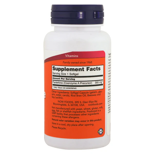 Now Foods Pantethine 300mg 60 Softgels - Image 3