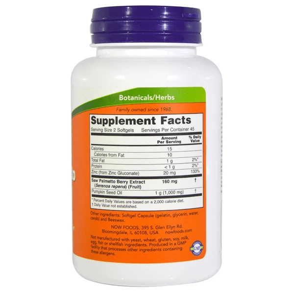 Now Foods Saw Palmetto Extract 90 Softgels - Image 2