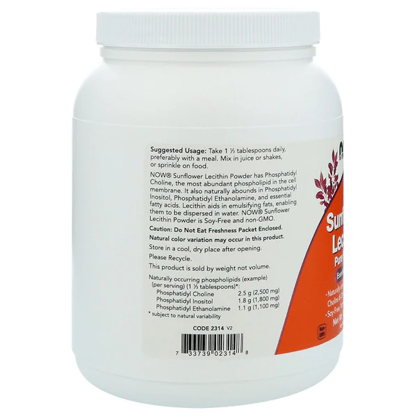 Now Foods Sunflower Lecithin 454g - Image 2