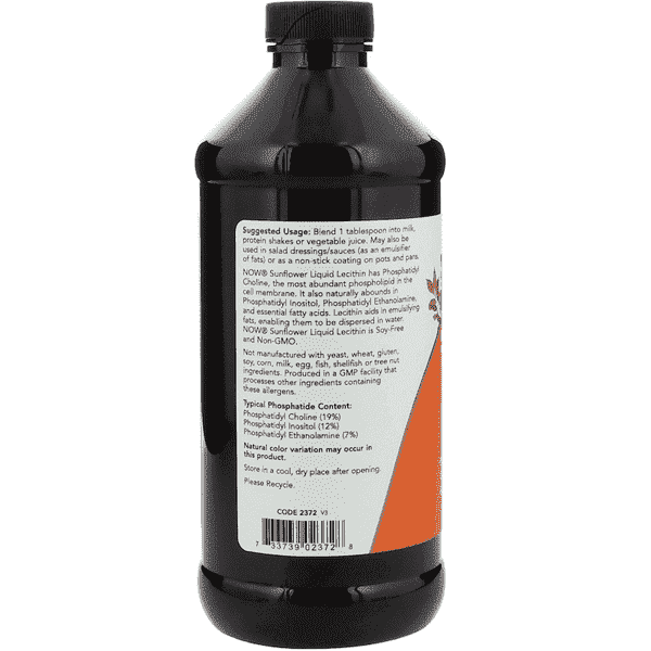 Now Foods Sunflower Liquid Lecithin 473ml - Image 3