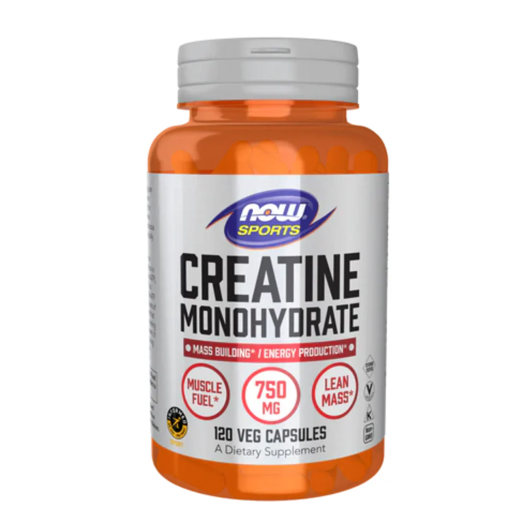 NOW Sports Creatine Monohydrate High-Potency 120 Veg Capsules