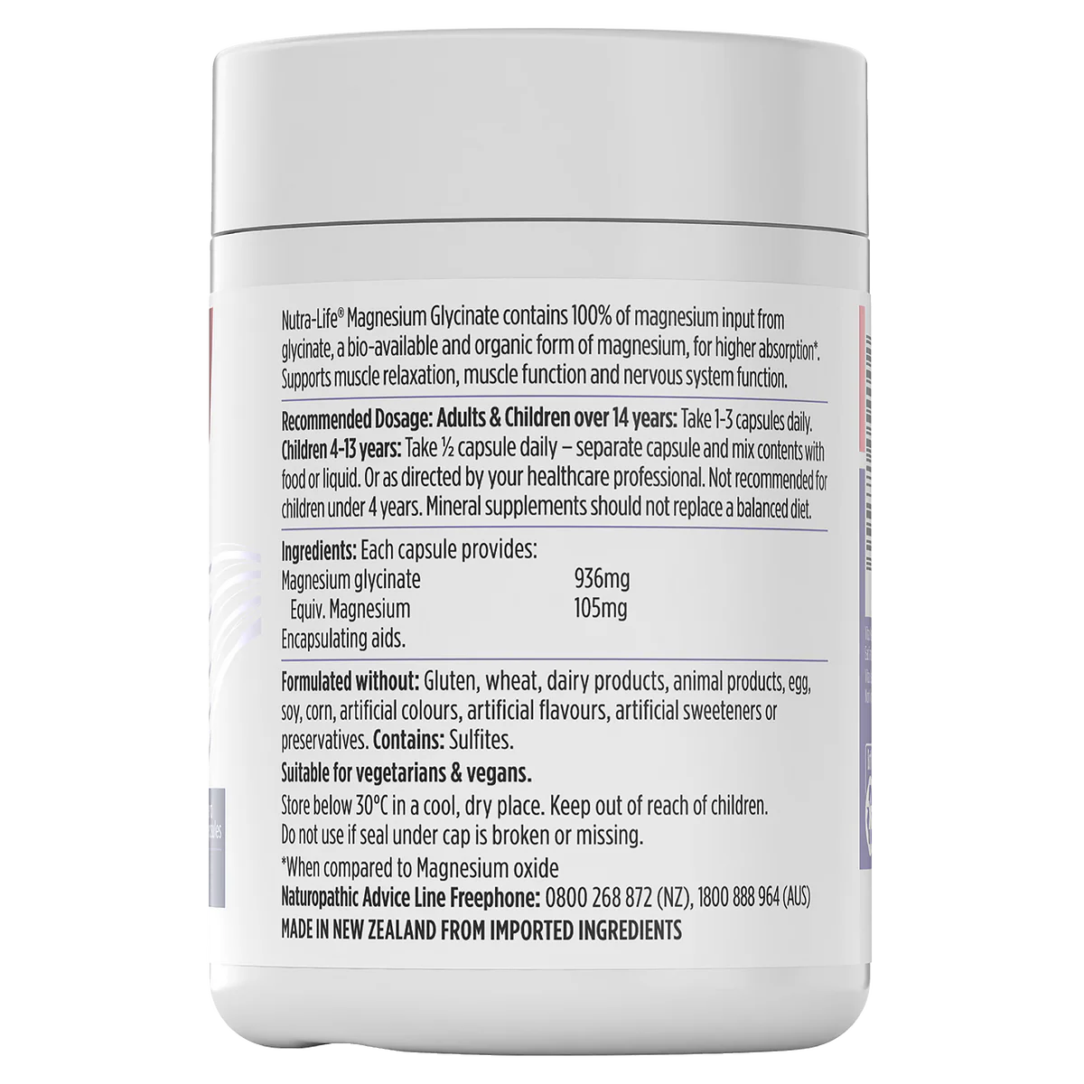 Nutra-Life Magnesium Glycinate 120 caps - Image 2
