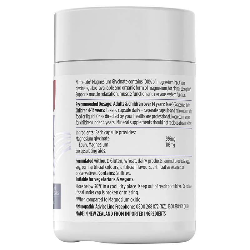 Nutra-Life Magnesium Glycinate 60 Capsules - Image 2