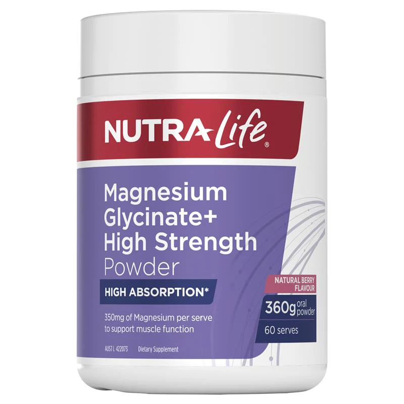 NutraLife Magnesium Glycinate Plus High Strength Flavoured Powder 360g