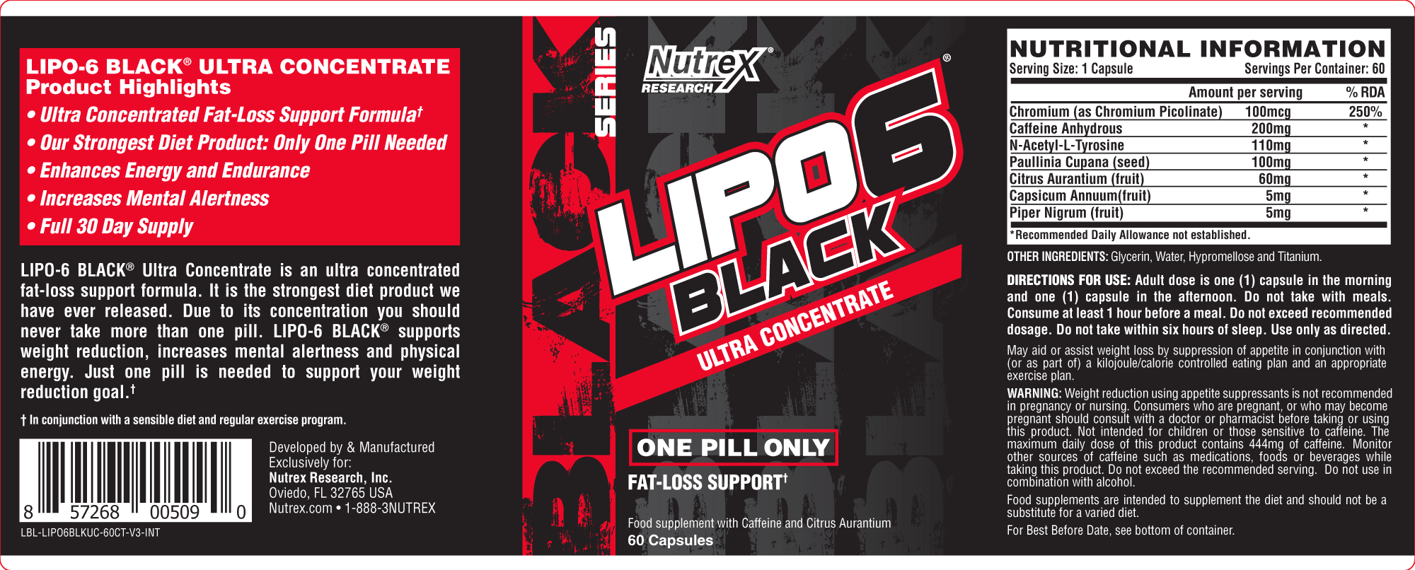 Nutrex Lipo-6 Black Ultra Concentrate 60 Caps - Image 3
