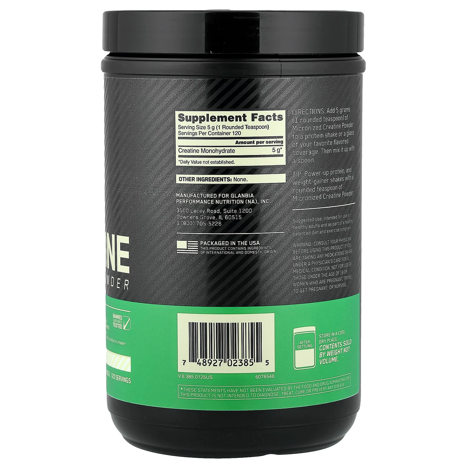 Optimum Nutrition Creatine 600g - Image 2