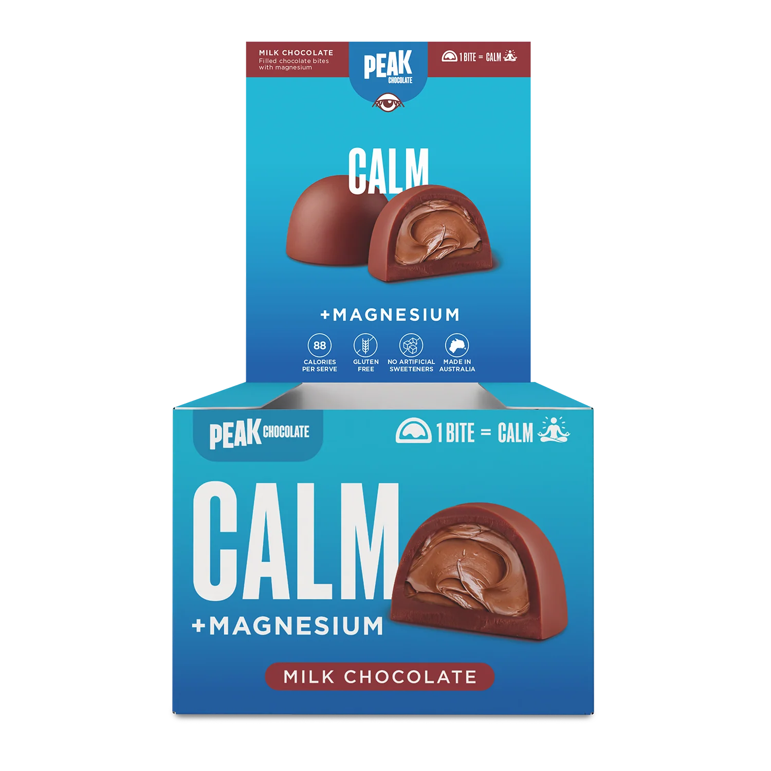 PEAK CHOCOLATE CALM BITE (15g) – Shelf Display Box (20 Units)