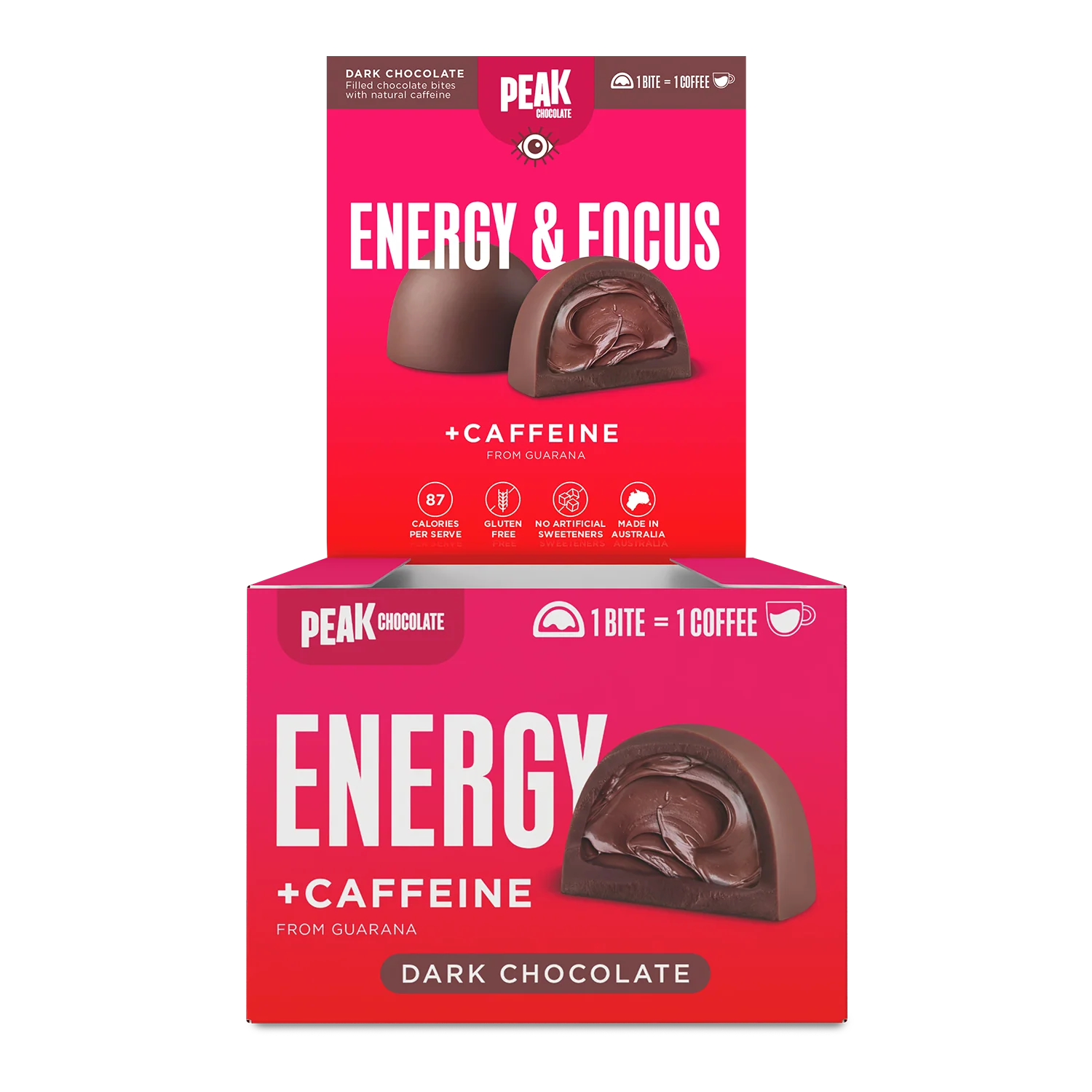 PEAK CHOCOLATE ENERGY BITE (15g) – Shelf Display Box (20 Units) - Image 2