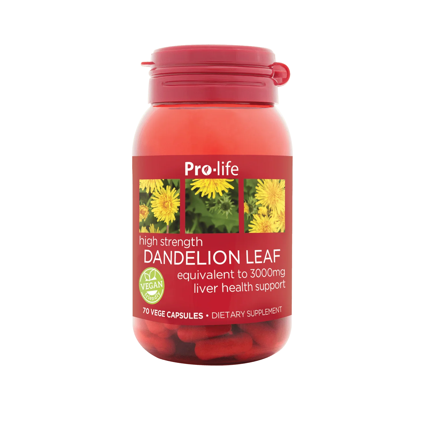 Pro-life Dandelion Leaf 70 Vege Capsules