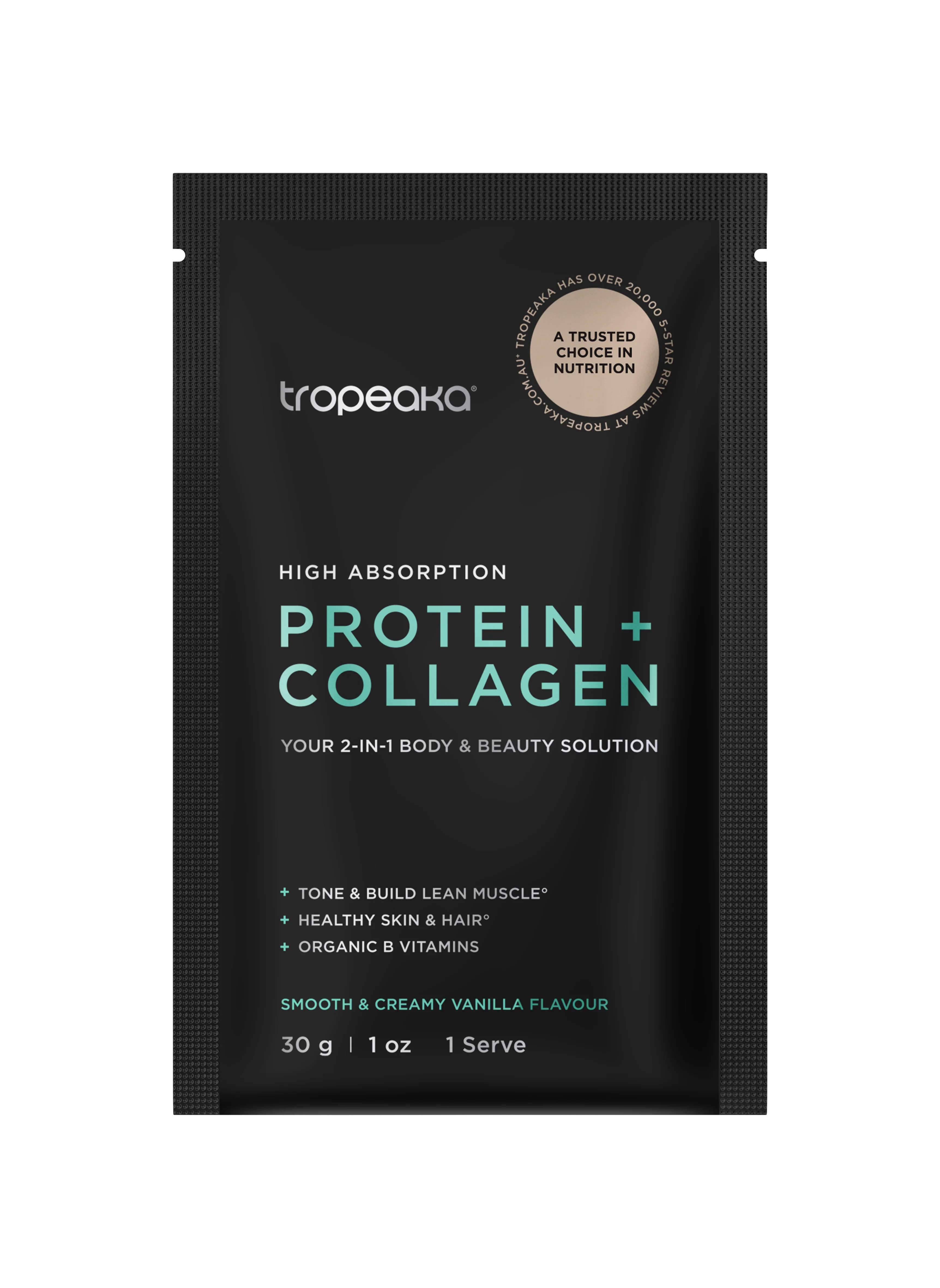 Tropeaka Protein + Collagen 30g (Box of 12 single serves) - Image 3