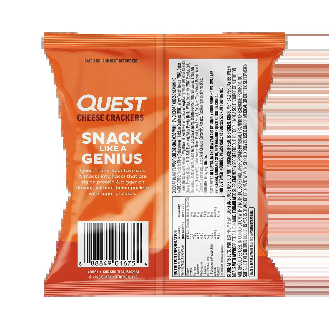 Quest Nutrition Cheese Crackers - Cheddar Blast - Image 4