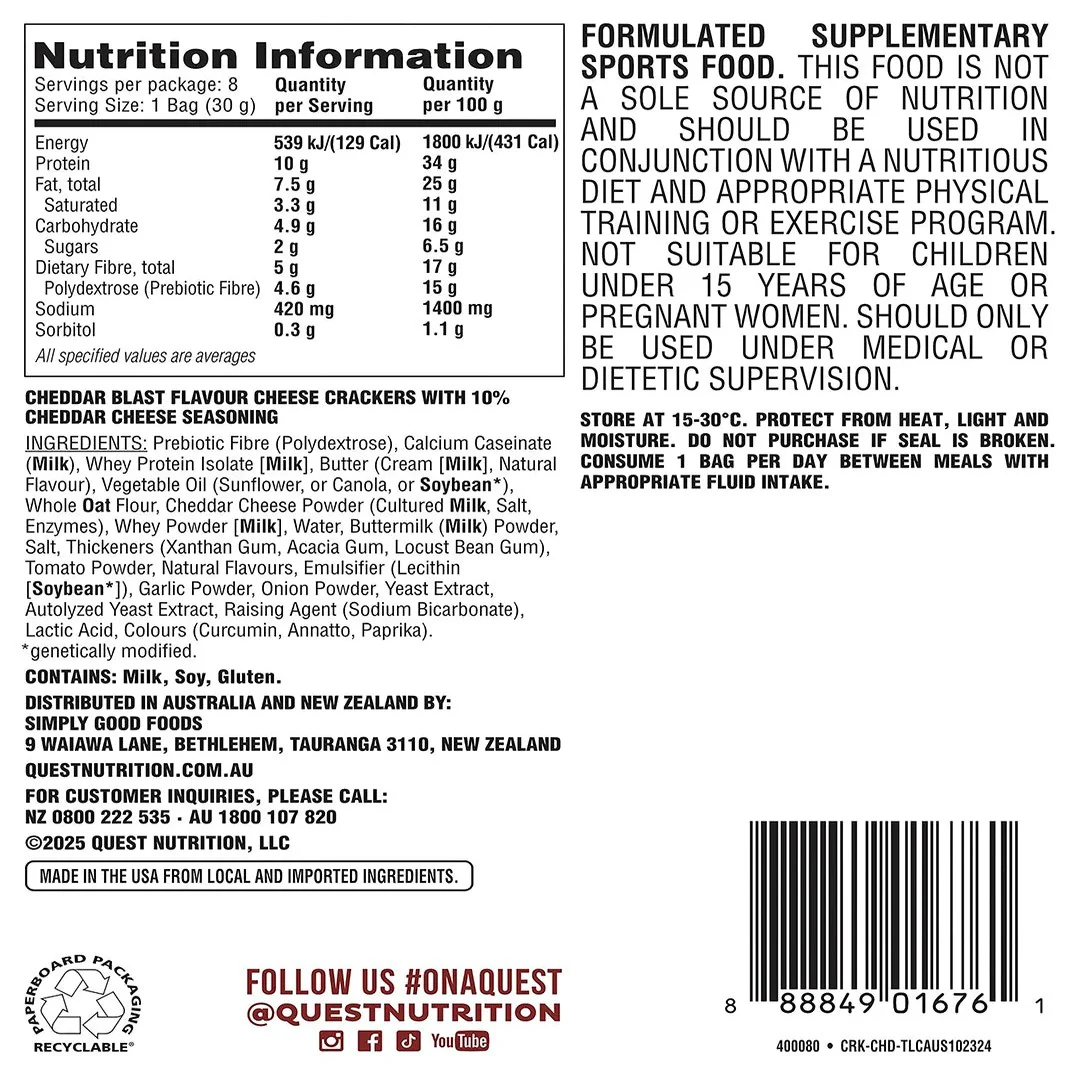 Quest Nutrition Cheese Crackers - Cheddar Blast - Image 5