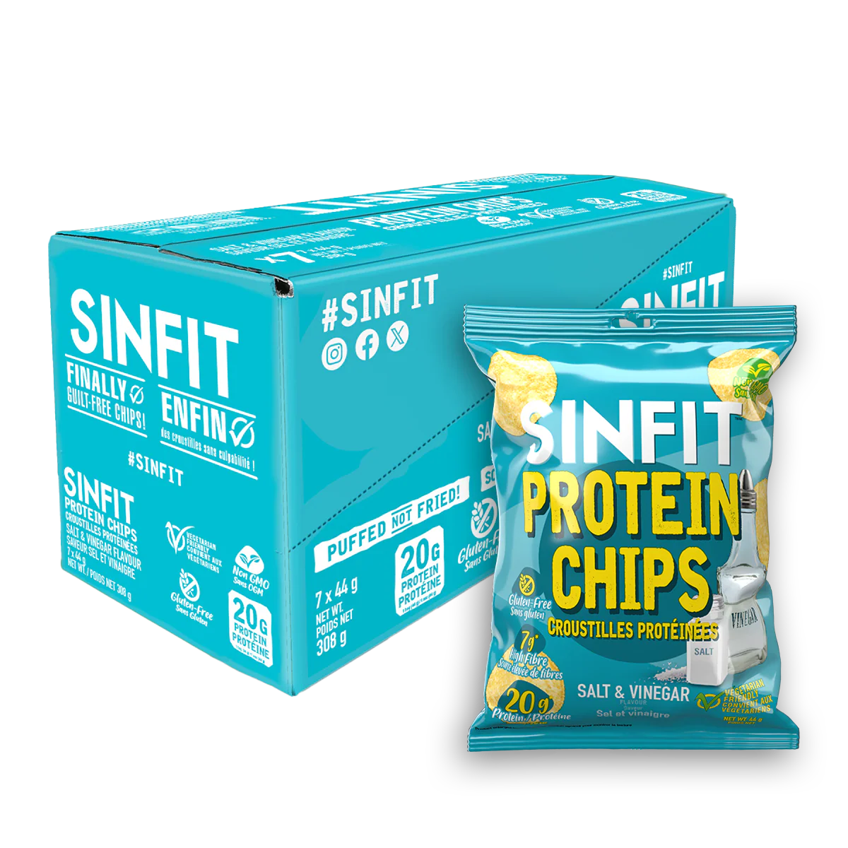 SINFIT Salt & Vinegar Protein Chips