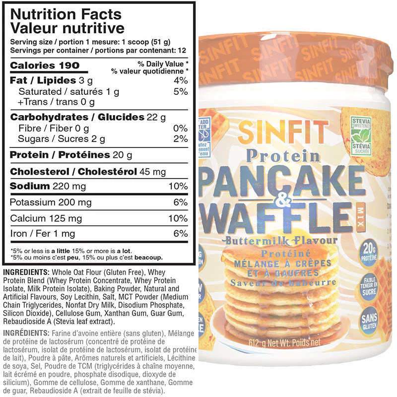 SINFIT Protein Pancake & Waffle Mix - 610g Buttermilk Flavour - Image 2