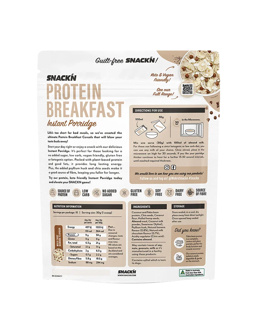 Snackn Protein Breakfast Instant Porridge - Image 2