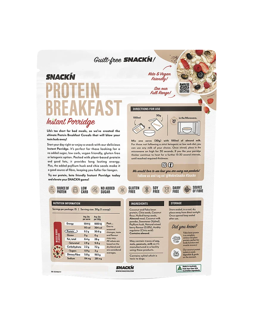 Snackn Protein Breakfast Instant Porridge - Image 6