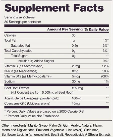 Snap Heart Beets Soft Chews 60 - Mixed Berry - Image 2
