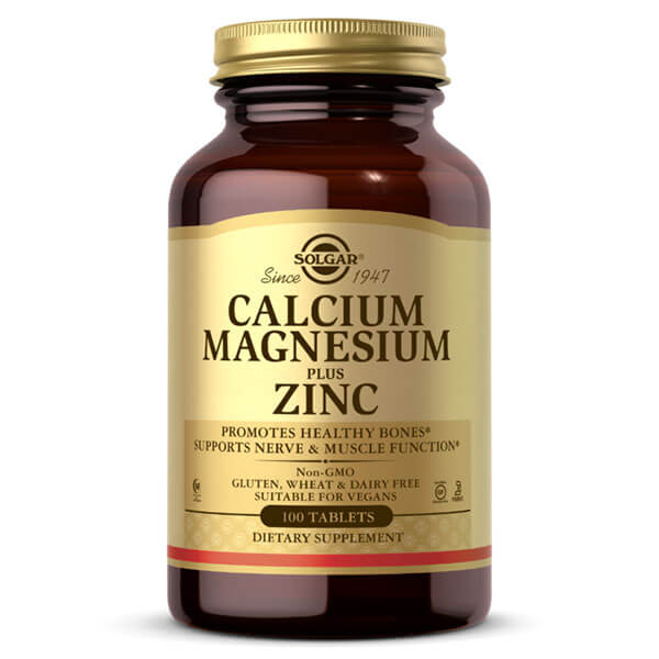 Solgar Calcium Magnesium Plus Zinc 100 Tablets